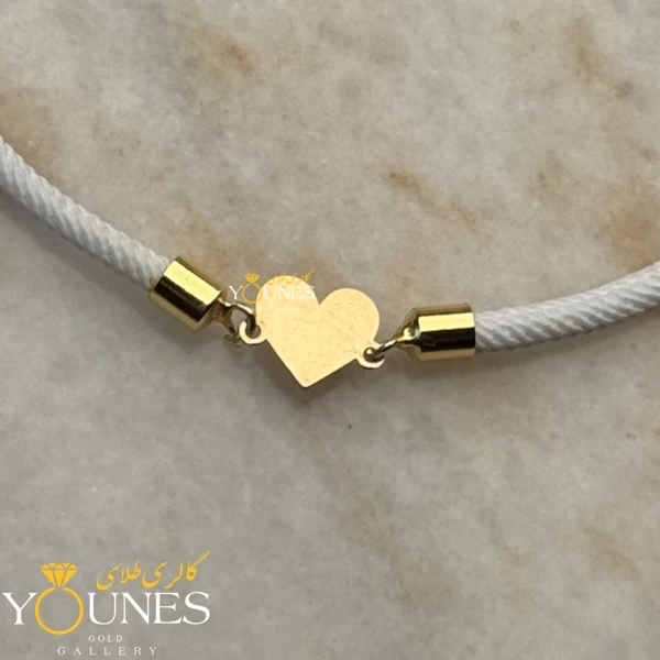 دستبند قلب تو پر طلا لیزری